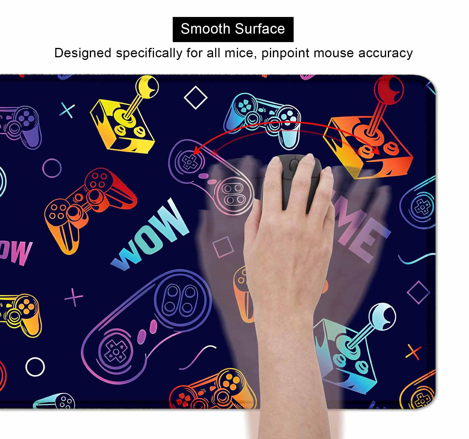 SXCKANG Game Desk Mat, Blue Large Gaming Extended Mouse Pad, XXL Mousepad for Laptop Computer