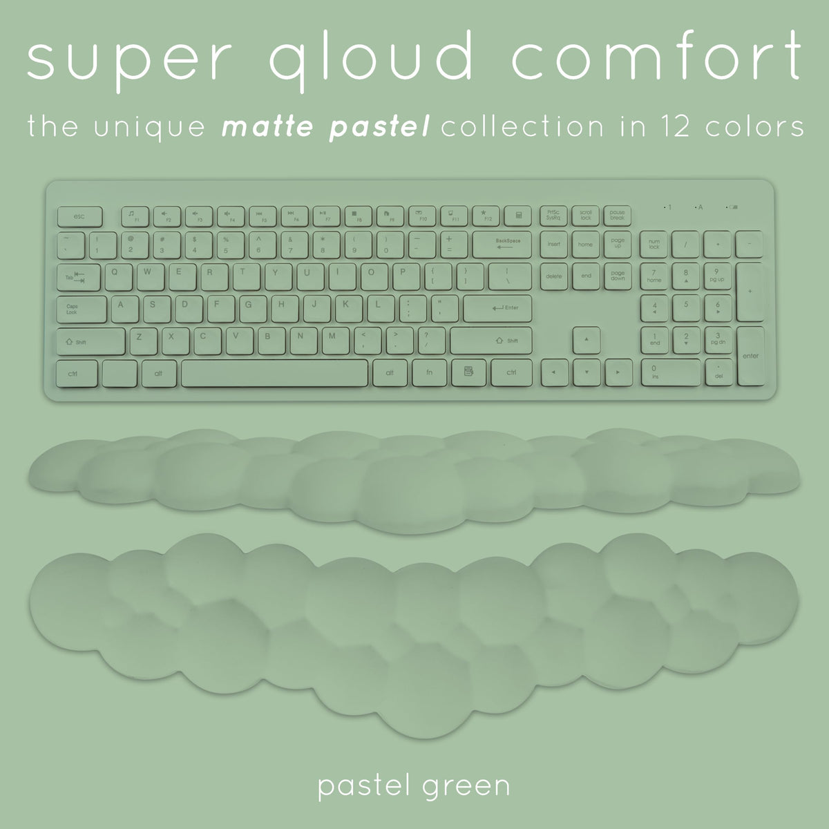 Green Cloud Keyboard Wrist Rest – Create-ables Qloud Green Wrist Rest for Computer Keyboard and