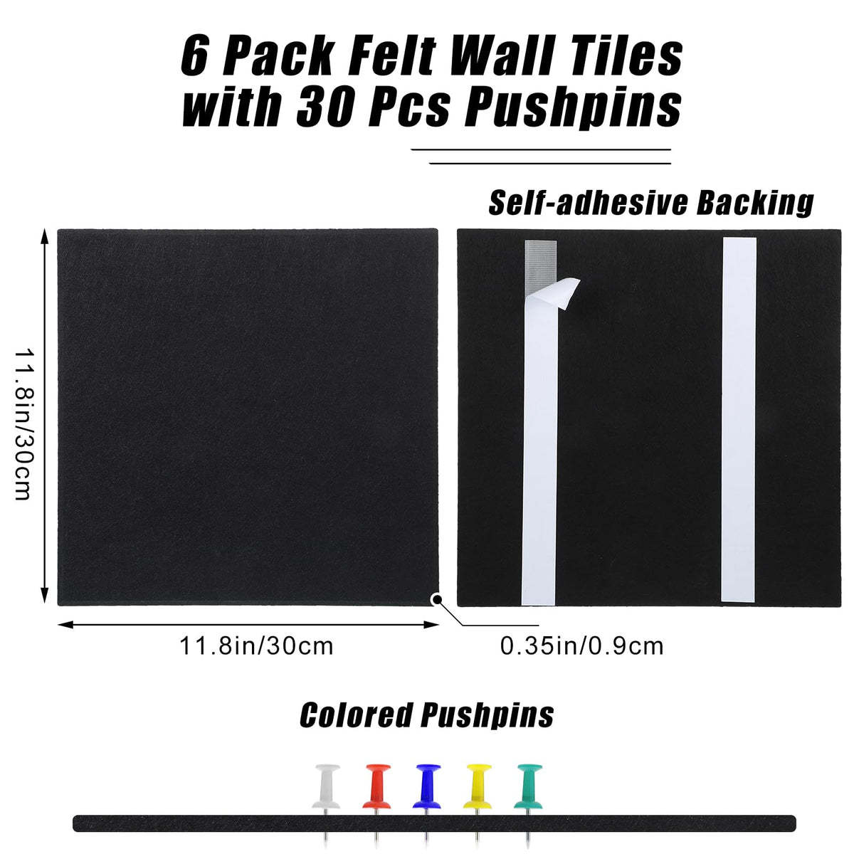 Large Cork Board 36" x 24", 6 Pack Felt Bulletin Board, Pin Boards