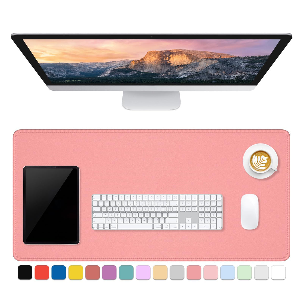 Dapesuom Large Gaming Mouse Pad, Extended Mouse Mat with Stitched Edges, Full Size Keyboard Pad