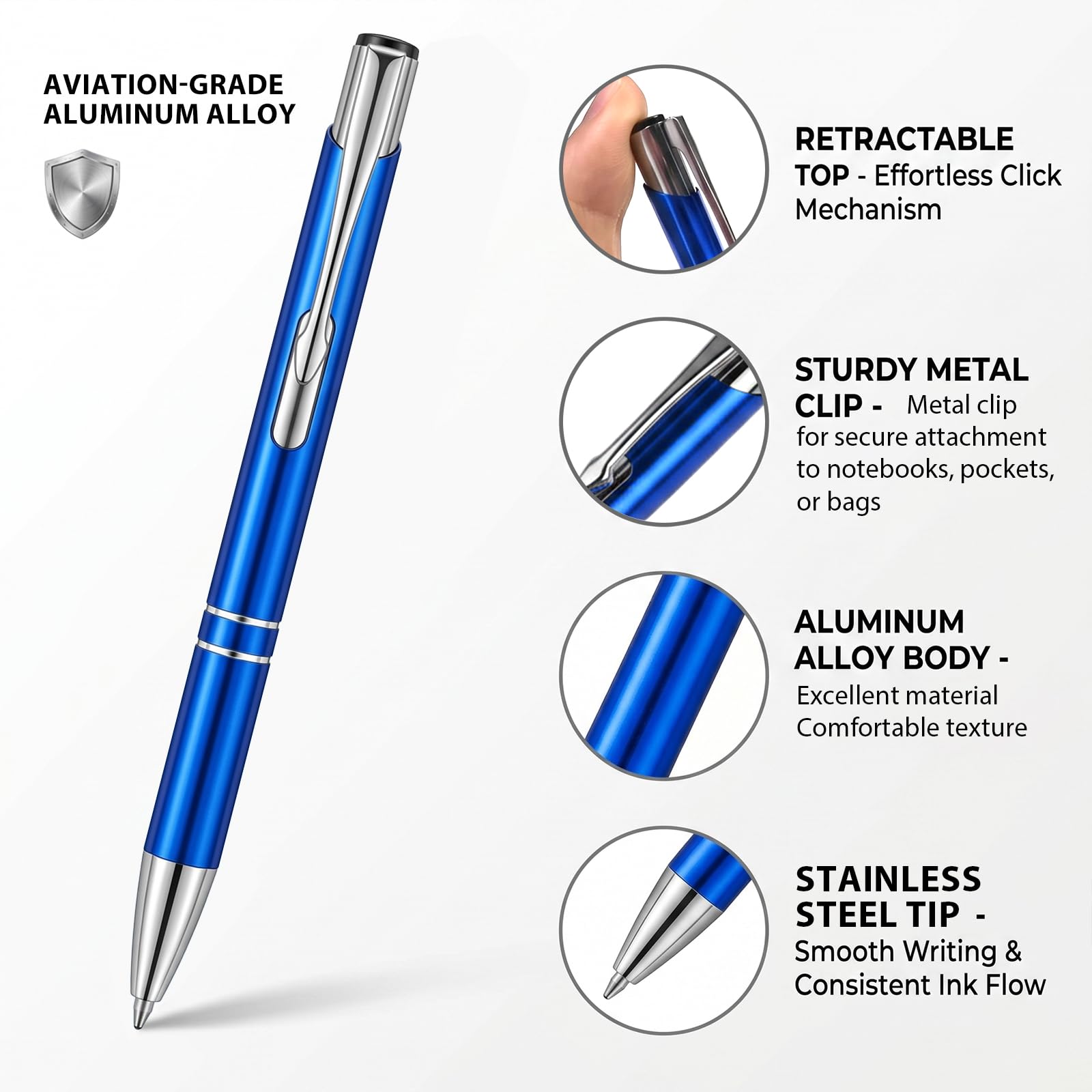 HH-STUDIO CUSTOM Logo Metal Ballpoint Pen for Office Gifts-50 Count