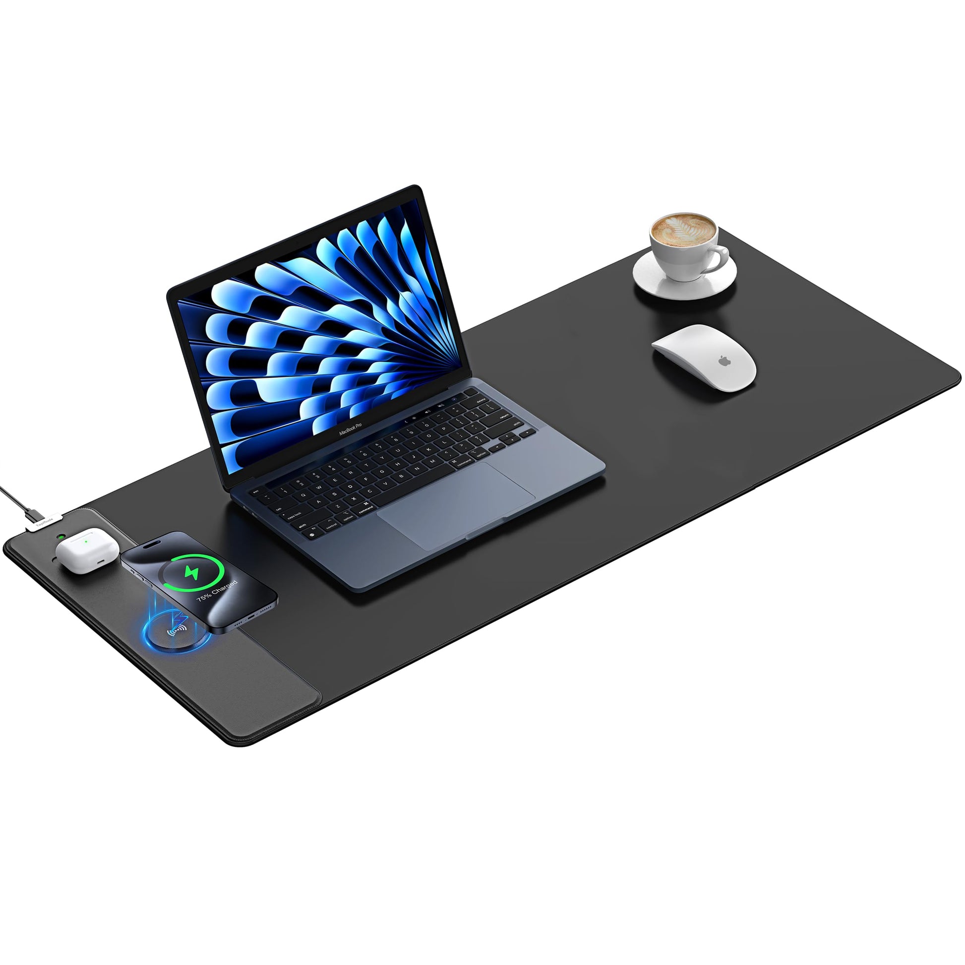 Mouse Pad with 15W Wireless Charging, 35.43"x15.75" XXXL Large Desk Mat
