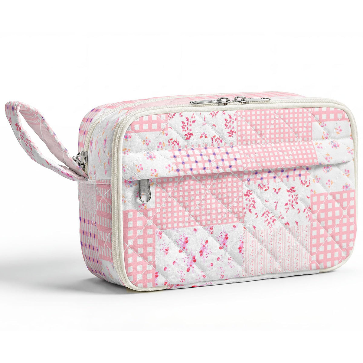 WOBAGMEN Quilted Pencil Pouch for Girls Women, Large Pencil Case Pouch with Compartments Cute