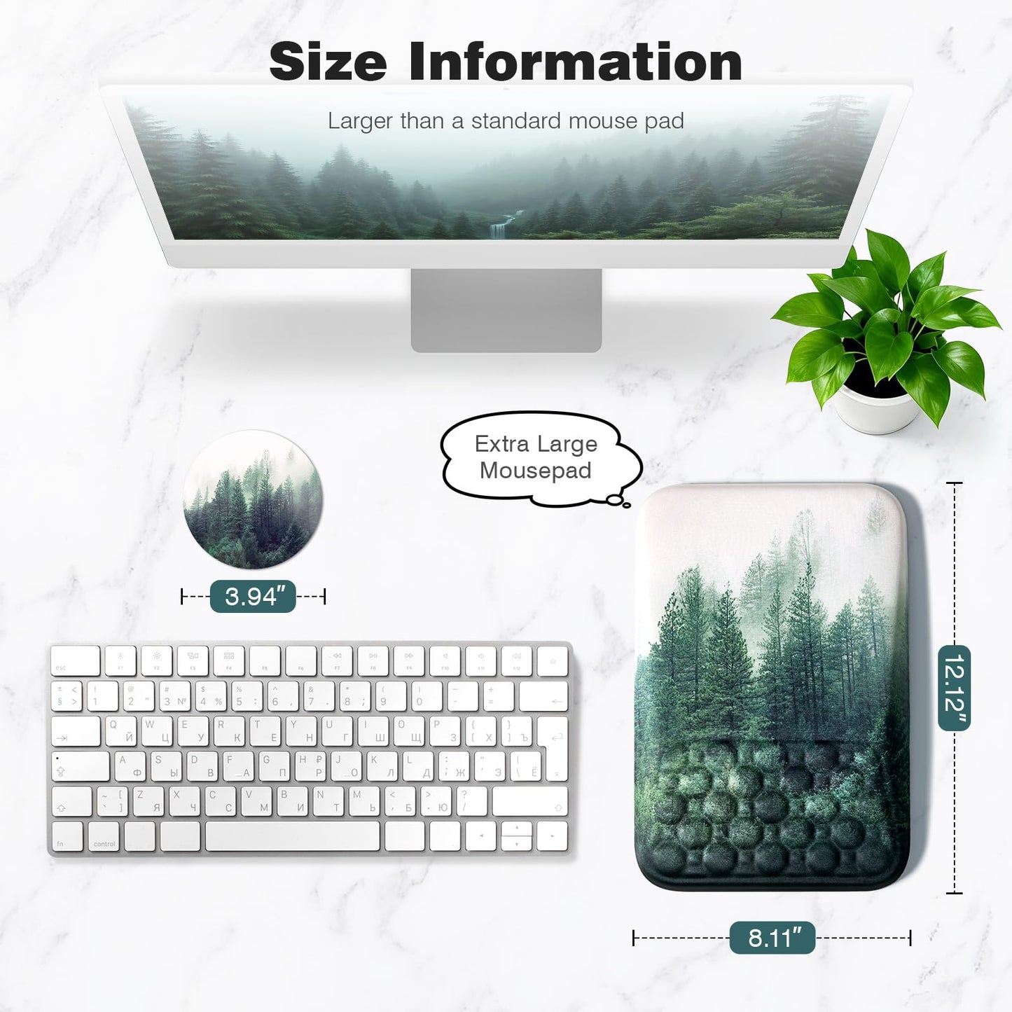 Ospelelf Mousepad with Wrist Rest Ergonomic Computer Comfortable Pain Relief Mouse Pad Wrist
