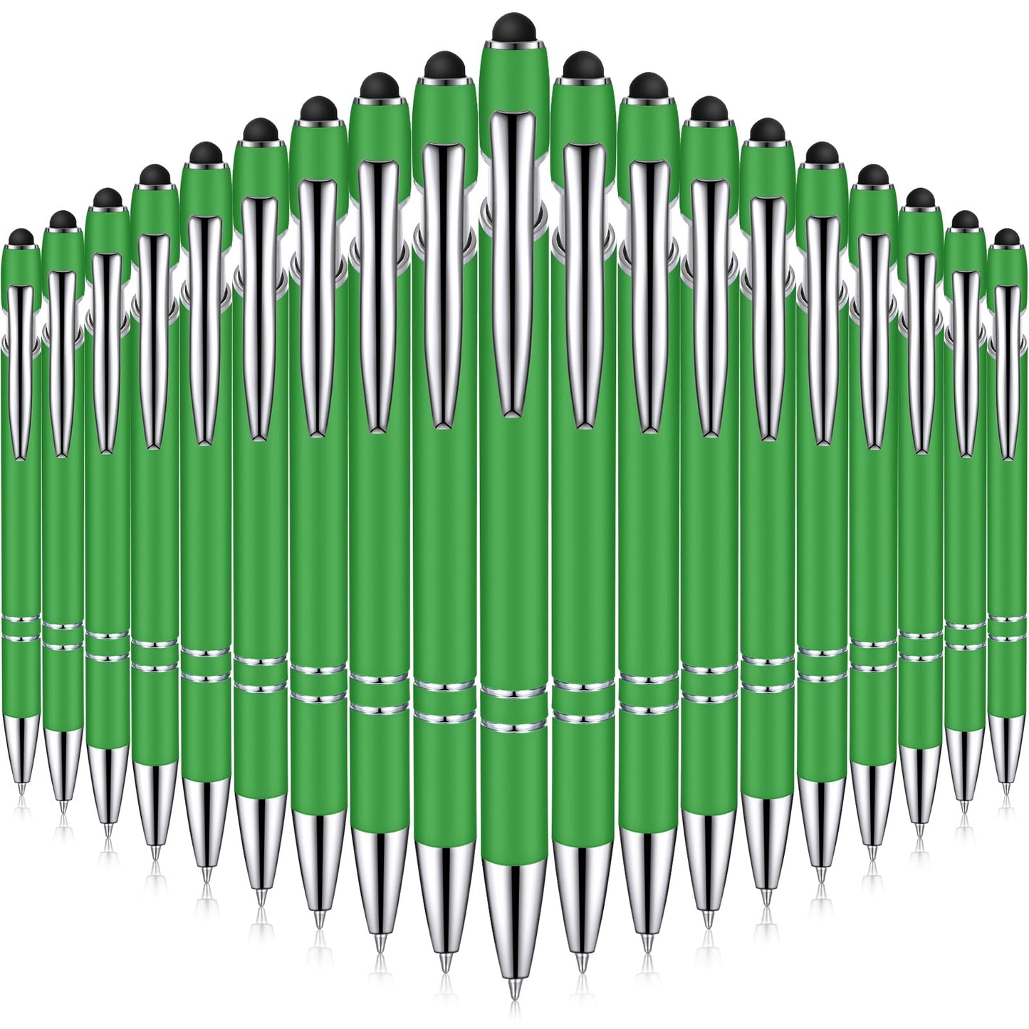 Zonon 38 Pcs Stylus Ballpoint Pens, Metal Rubberized Grip, Green