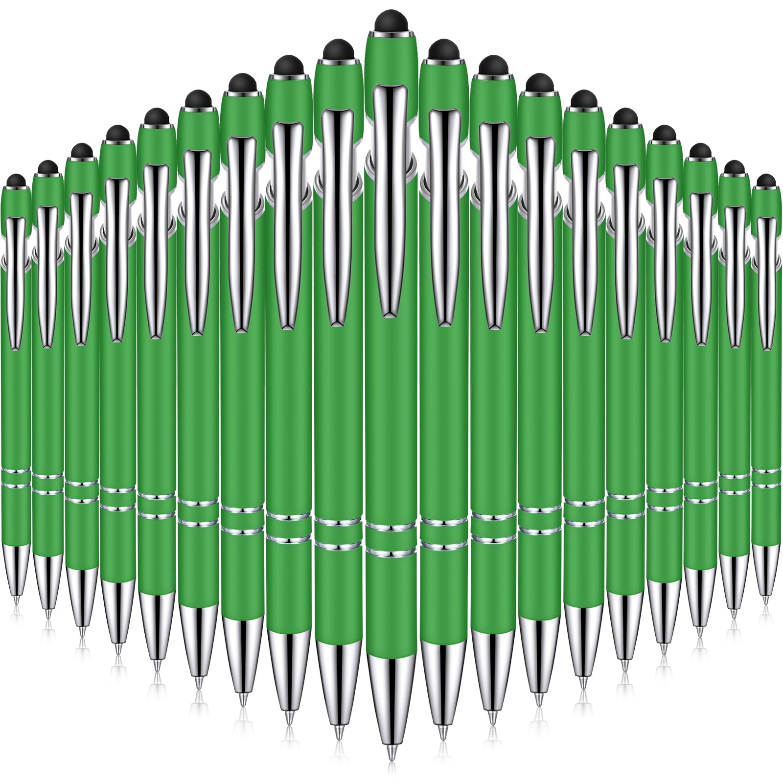 Zonon 38 Pcs Stylus Ballpoint Pens, Metal Rubberized Grip, Green