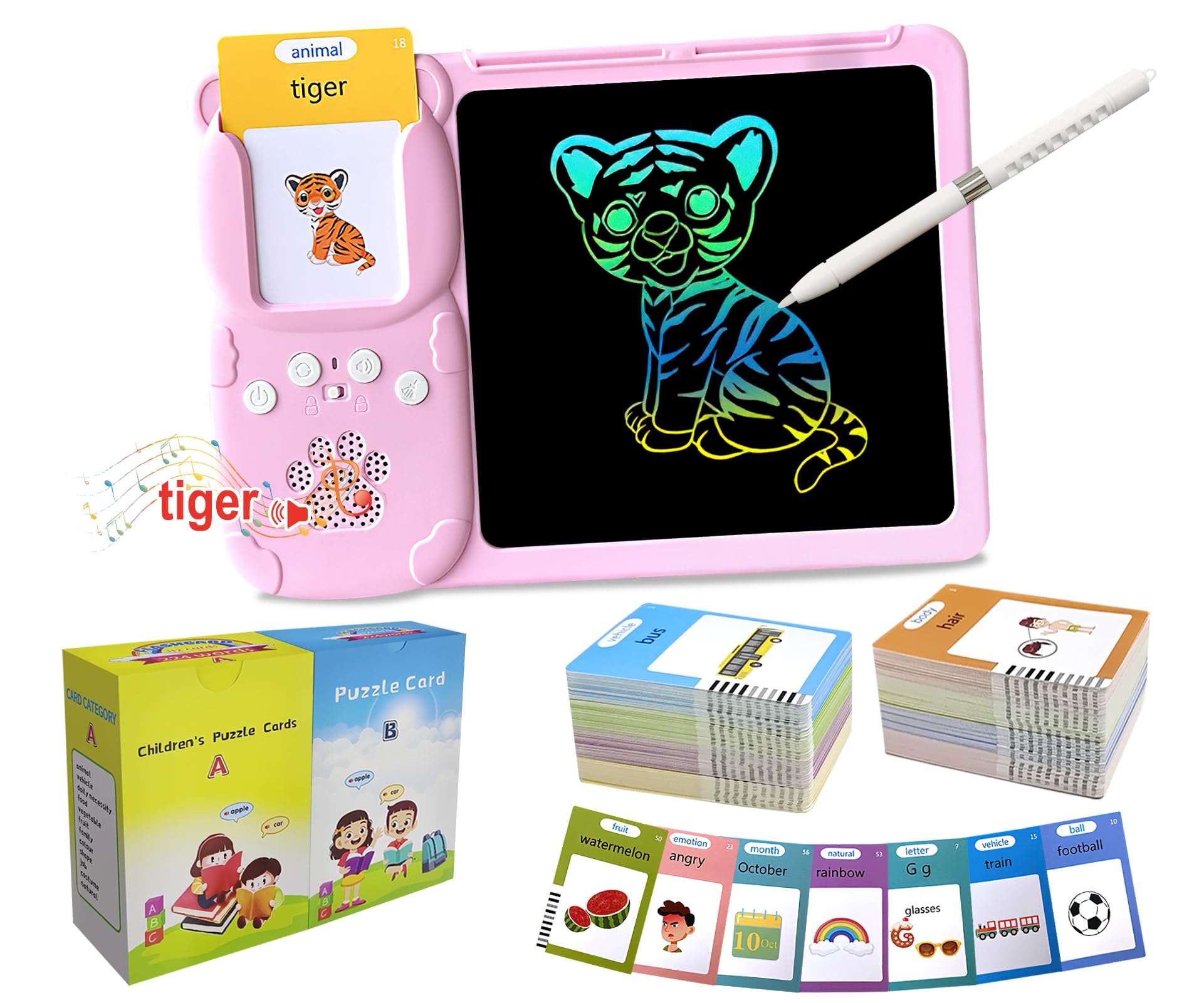 Rylai Toddler Toys Talking Flash Cards, Kindergarten Learning Resources 510 Sight Words with