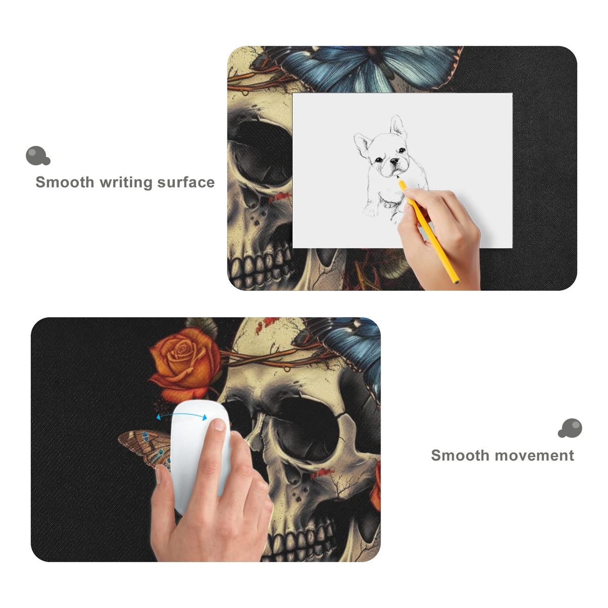 DNOVING Day of The Dead Skull XL Mouse Pad - Non-Slip Mouse Pad Protector for Gaming and Office