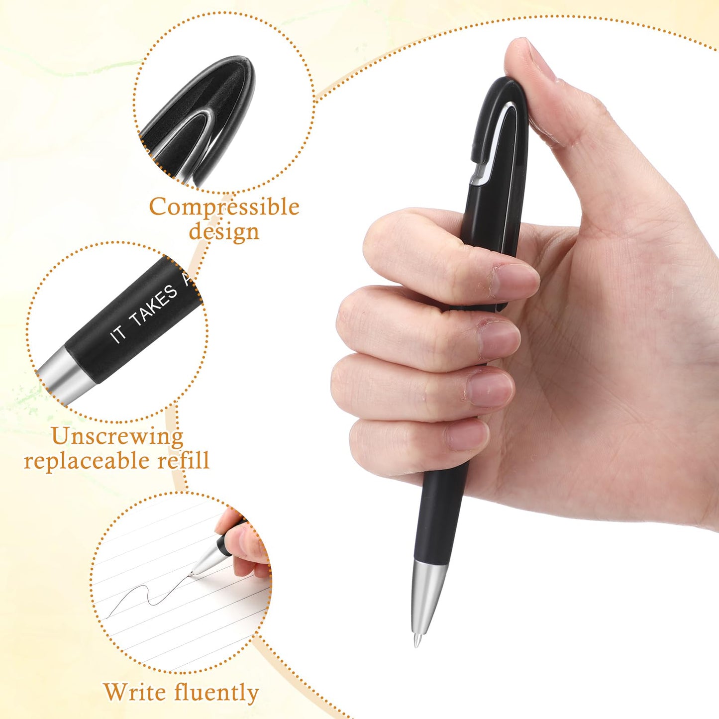 Lincia 100 Pcs Teacher Appreciation Ballpoint Pens Bulk with Inspirational Quotes Retractable