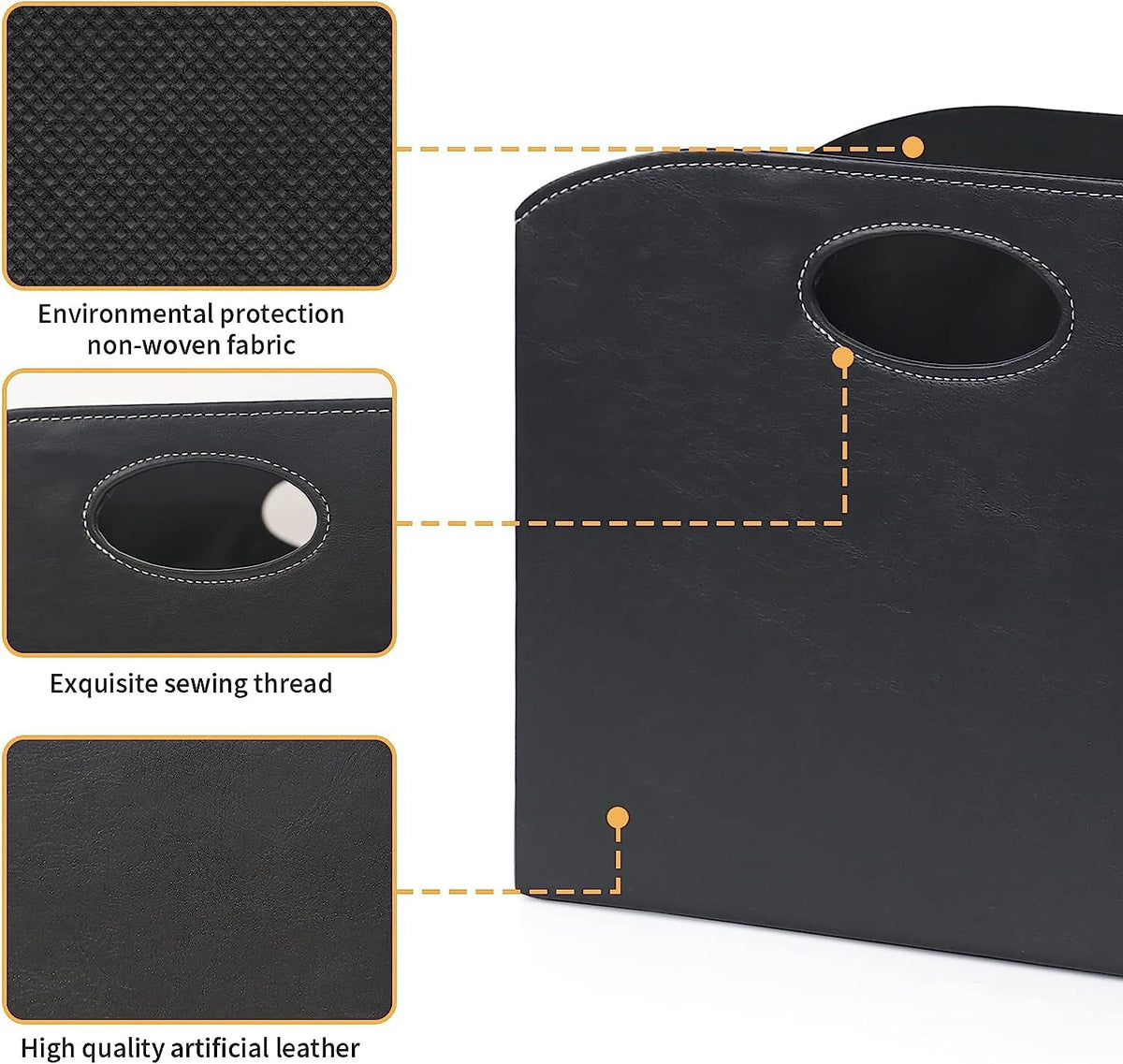 EZDeco Magazine Holder Foldable Magazine Rack Floor PU Leather File Holder Newspaper Book Storage