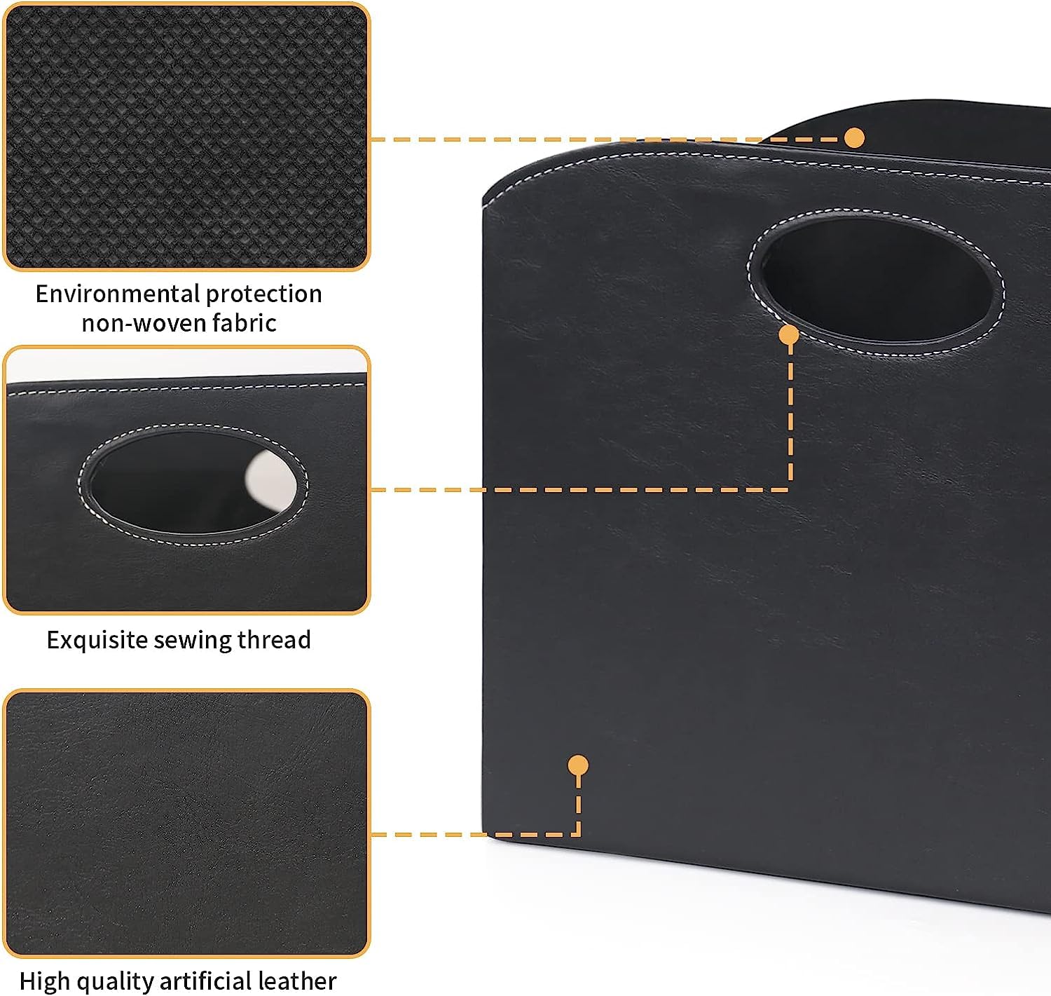 EZDeco Magazine Holder Foldable Magazine Rack Floor PU Leather File Holder Newspaper Book Storage