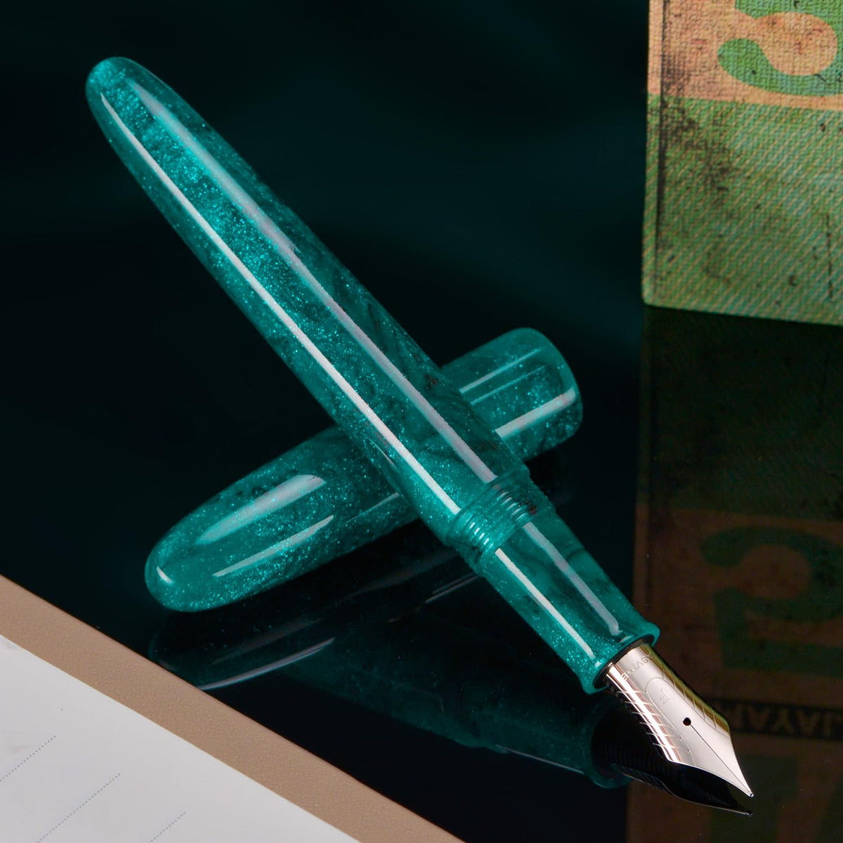 Asvine C80 Fountain Pen #8 Fine Nib Large Handcraft Pen with Converter Pen Case Collection Set