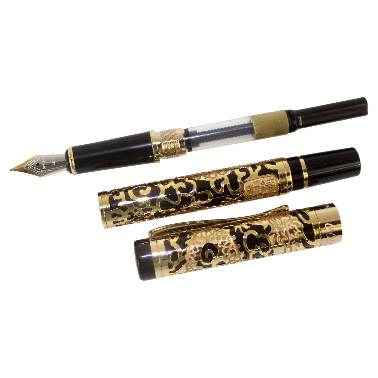 zoohot Jinhao Fountain PEN 5000 Chinese Dragon Golden with Black