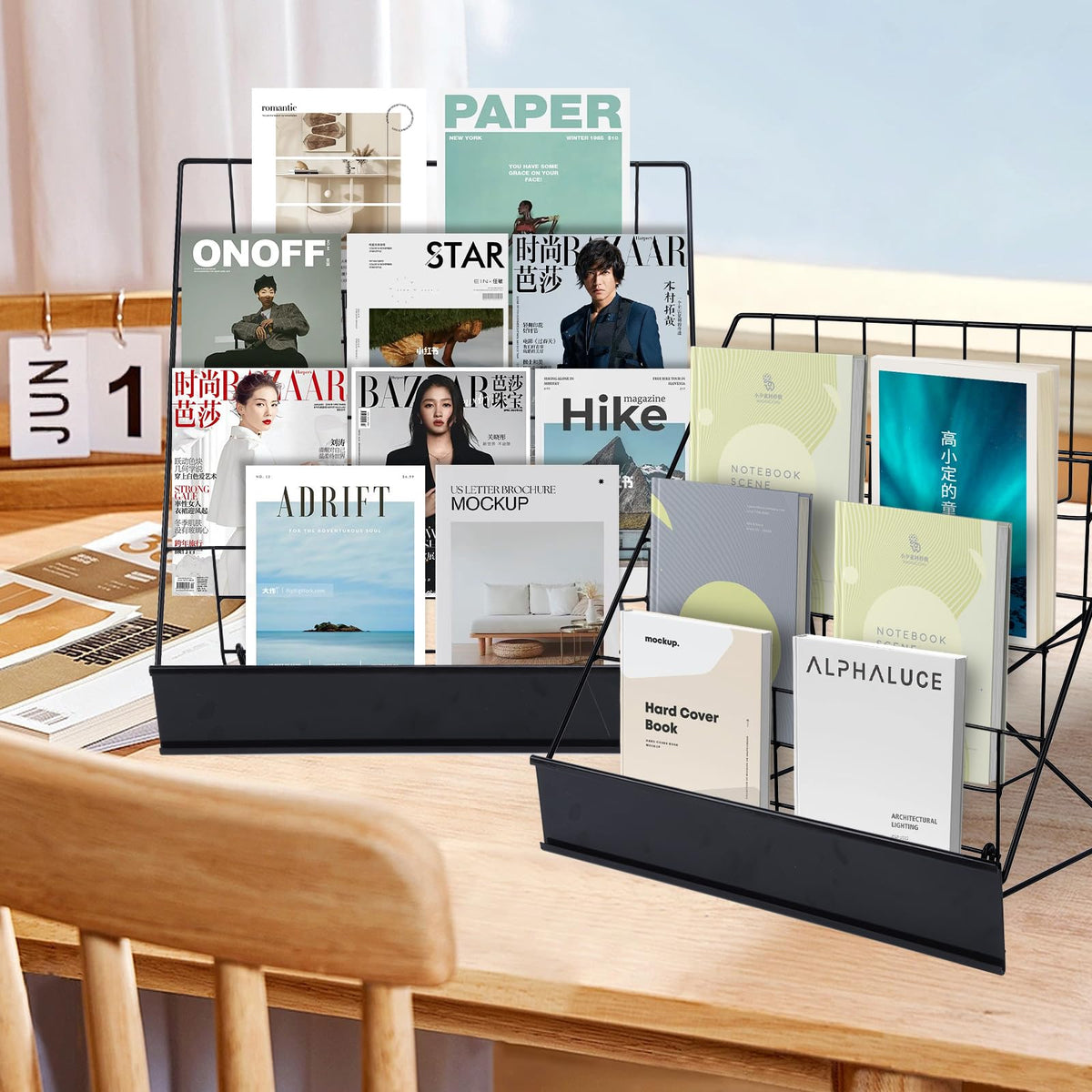 Book Signing Rack,Library Classroom Picture Literature Brochure 4 Tiered