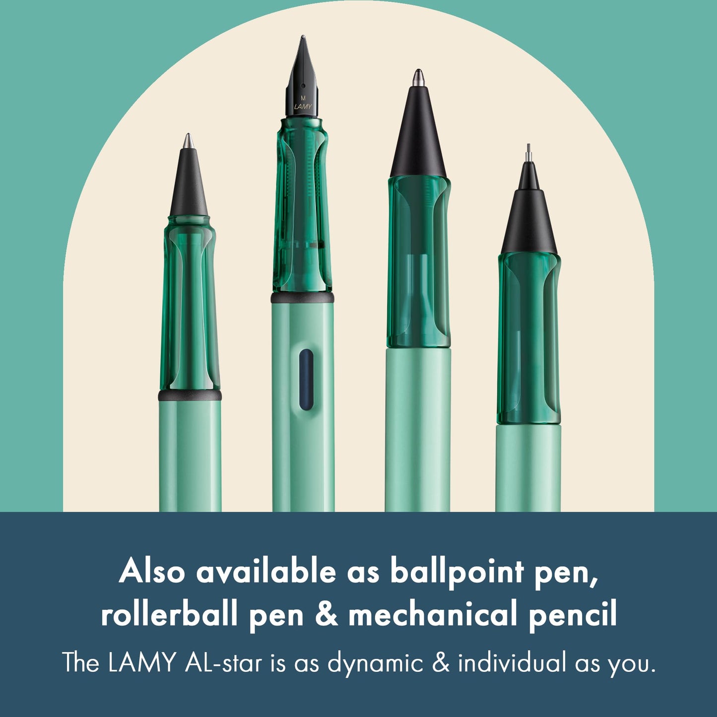 LAMY AL-star mint - Fountain Pen with ergonomic grip & polished steel nib in size M - lightweight