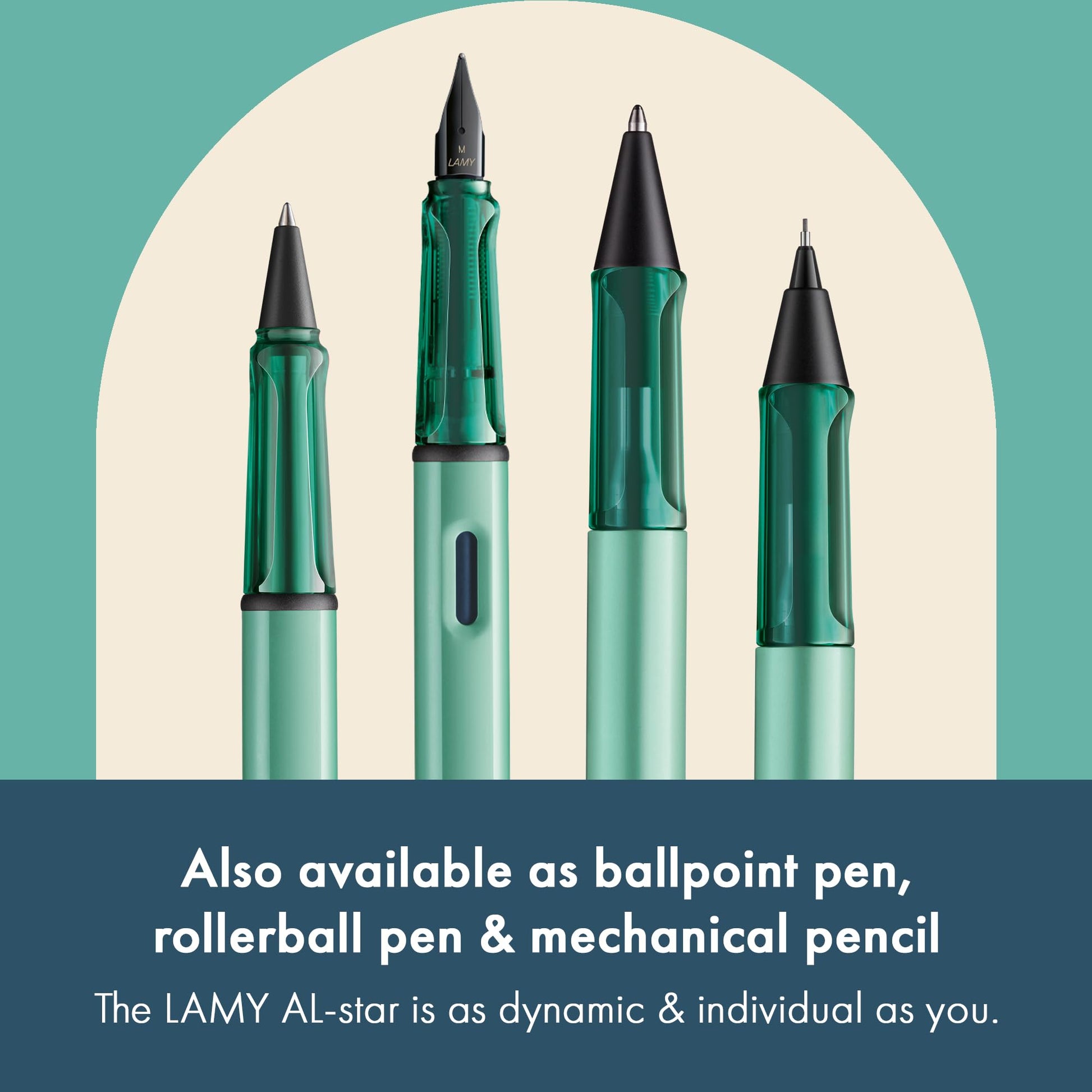 LAMY AL-star mint - Fountain Pen with ergonomic grip & polished steel nib in size EF - lightweight