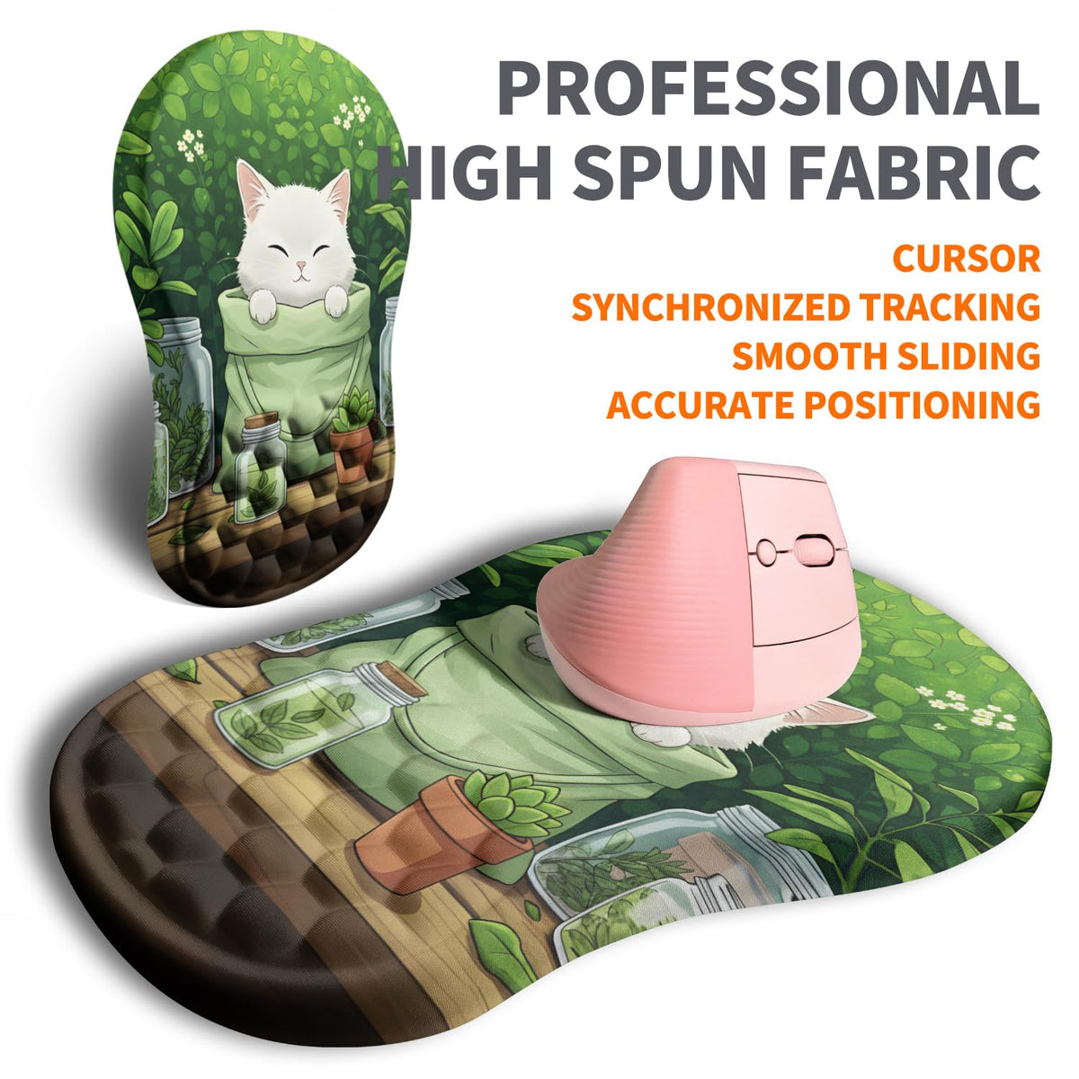 Armanza Ergonomic Joint Wrist Support Mouse Pad with Memory Foam Cushion Massage Bump, Carpal