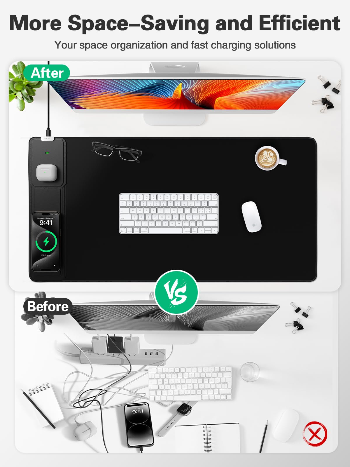 Mouse Pad, Office Desk Mat, Large Gaming Mousepad with Superior Micro-Weave Cloth, XXL Desk Pad