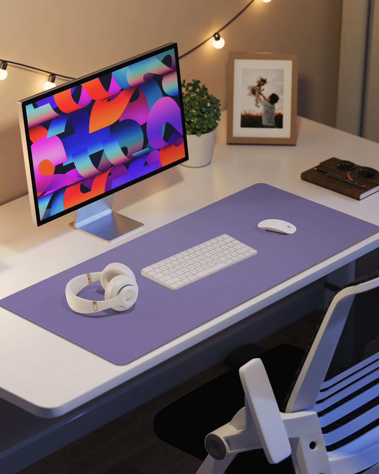 Leather Desk Pad Protector,Desk Mat,Large Mouse Pad, Non-Slip Desk Pad, Waterproof PU Leather Desk