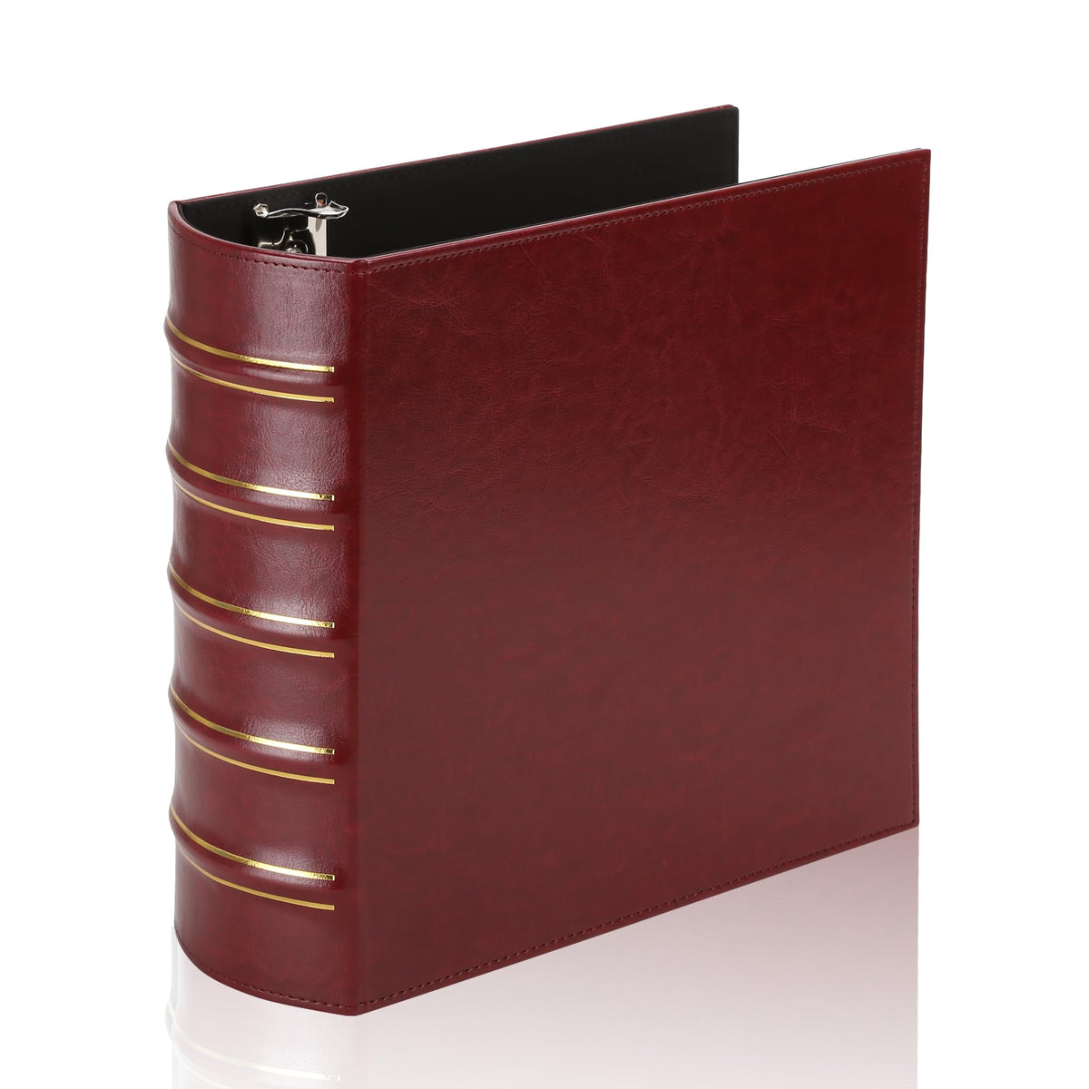 LETVPVOW Vintage Hardback 3 Ring Binder 3 Inch, Professional Leather Binder 3 Ring, Three Ring