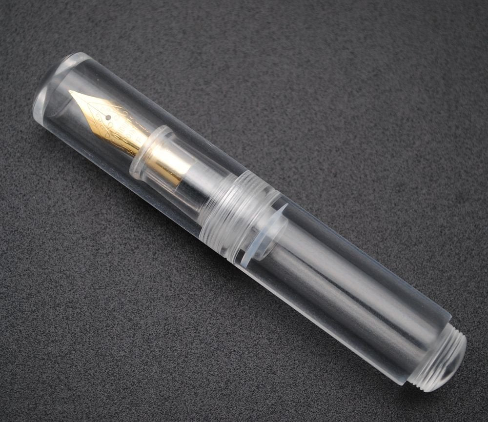 czxwyst Wancai Mini Transparent Pocket-Size Eyedropper Fountain Pen Fine Nib 0.5mm (Clear and