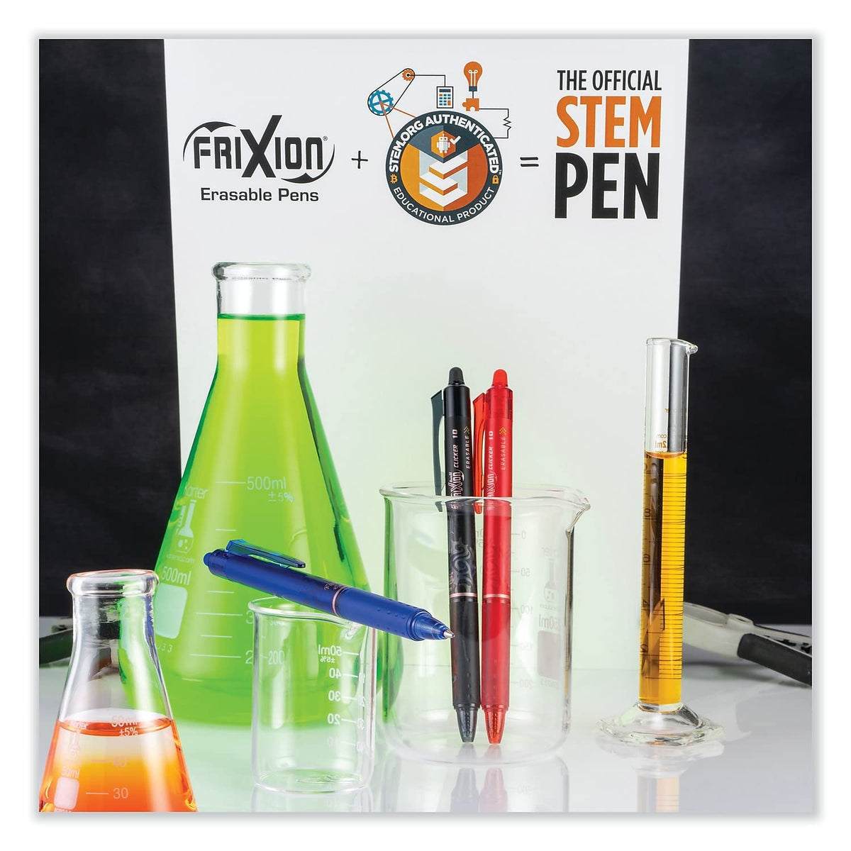 PILOT FriXion Clicker Erasable Gel Pens, Black Ink, 12-Pack