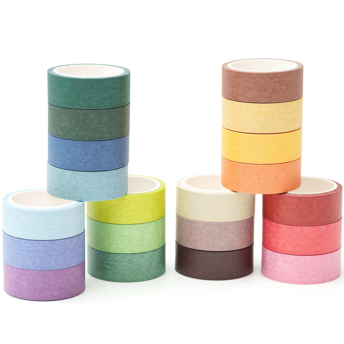 YUBBAEX 20 Rolls Solid Colors Washi Tape Set Pastel Colored Masking Rainbow Decorative Tapes
