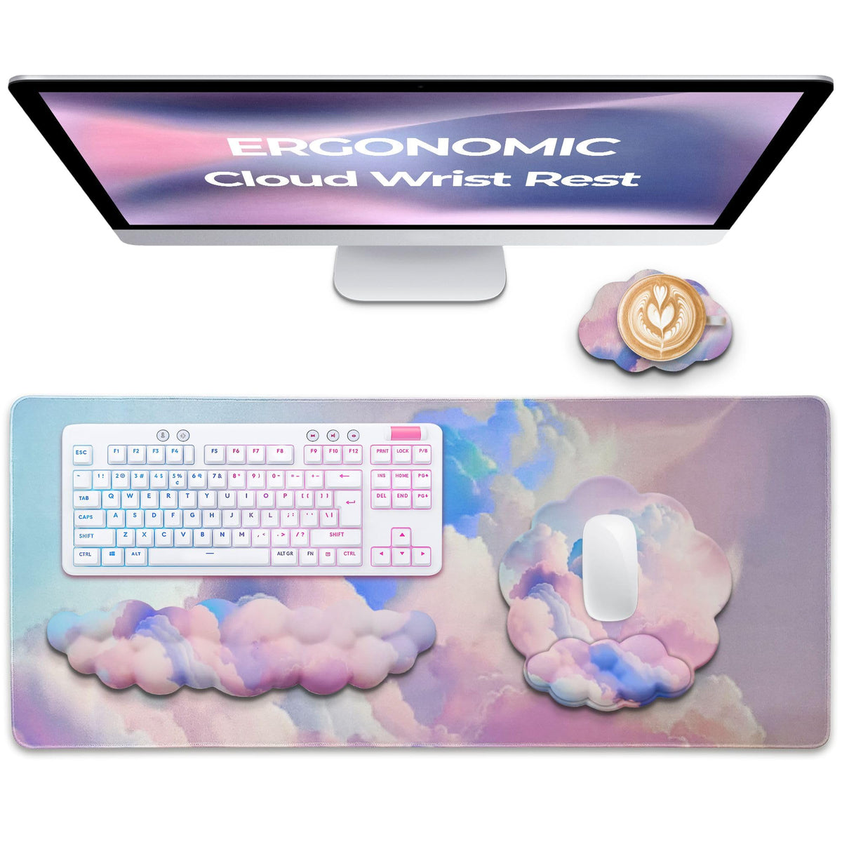 TheTrulyCharter Premium Quality Cloud Wrist Rest Keyboard, Mouse Pad, Wrist Rest Pad, Wrist Rest