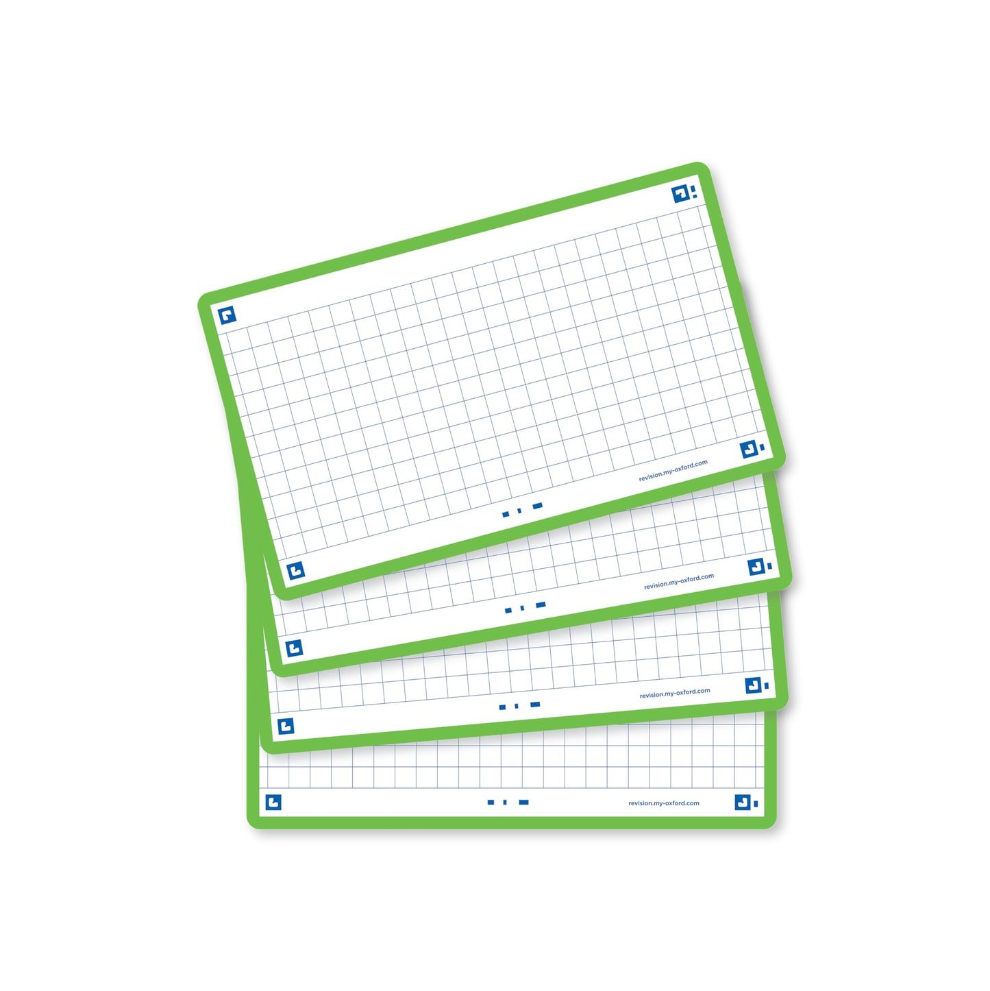 Flash Cards by Oxford, Squared with Green Frame, Pack of 80 Cards, 7.5x12.5cm Size 400133872