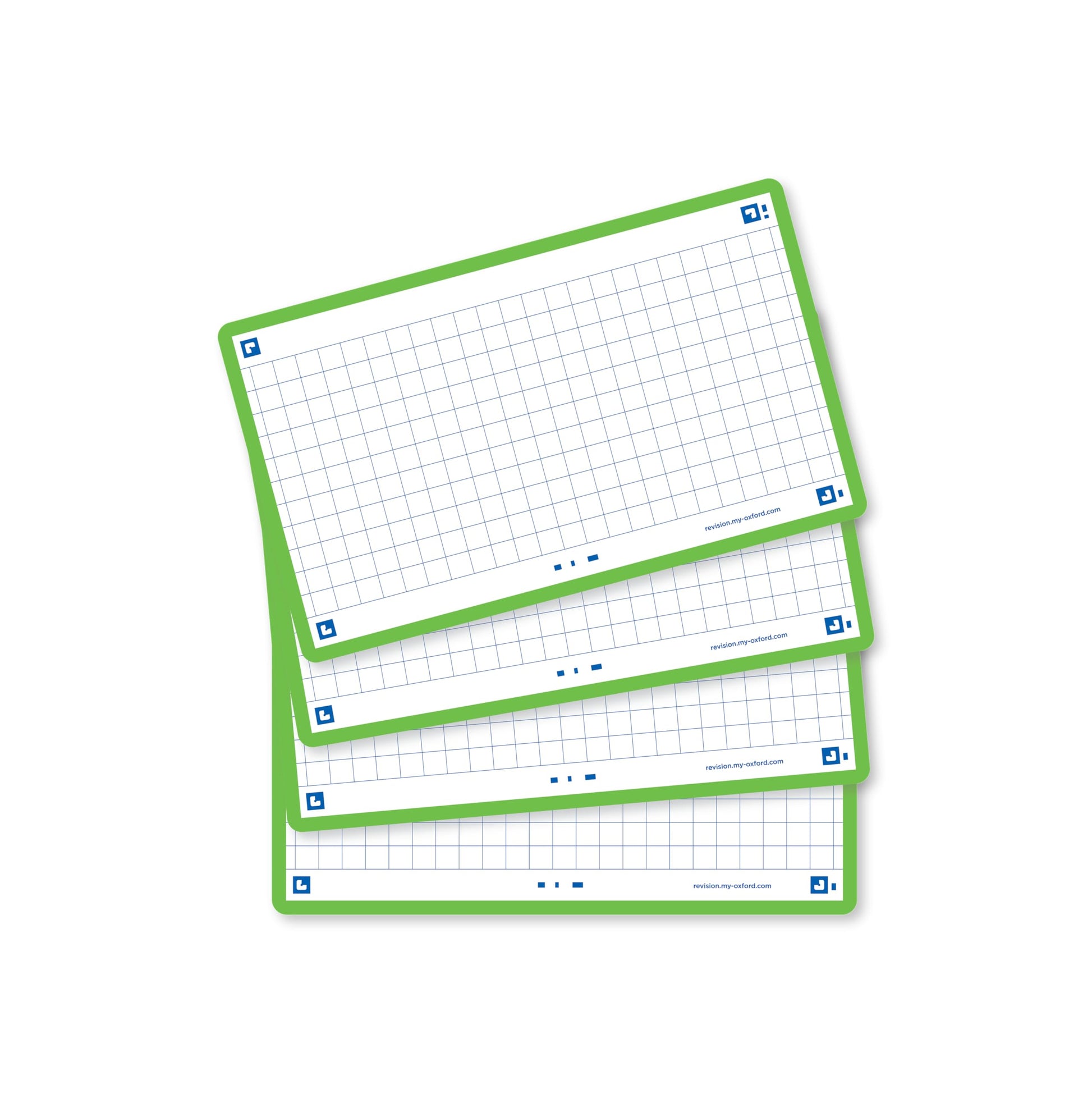 Flash Cards by Oxford, Squared with Green Frame, Pack of 80 Cards, 7.5x12.5cm Size 400133872