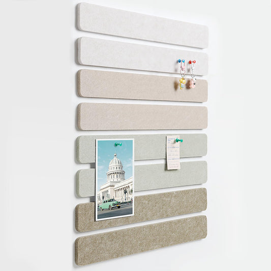 Cork Board Felt Bulletin Board 8-Pack with 50 Push Pins for Paste Notes, Photos, Schedules
