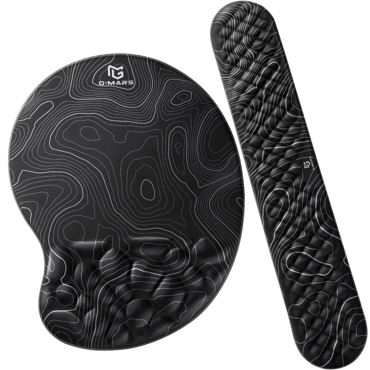 Gimars Upgrade Ergonomic Ultra-Soft Foam Keyboard Mouse Pad Wrist Rest Set, Smooth &Enlarge Wrist