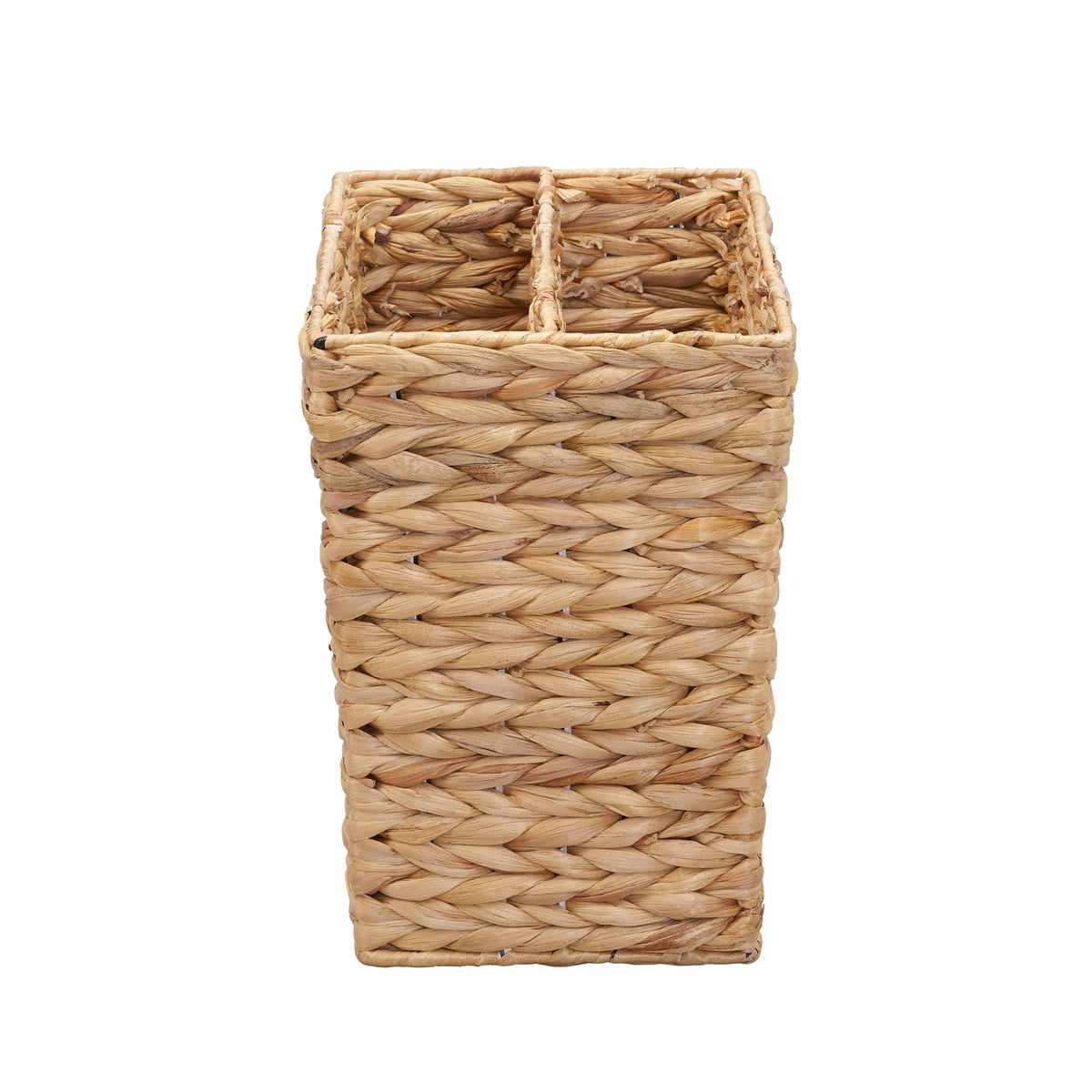 Household Essentials Side‑by‑Side Magazine Rack Decorative Storage Organizer with Handwoven Water