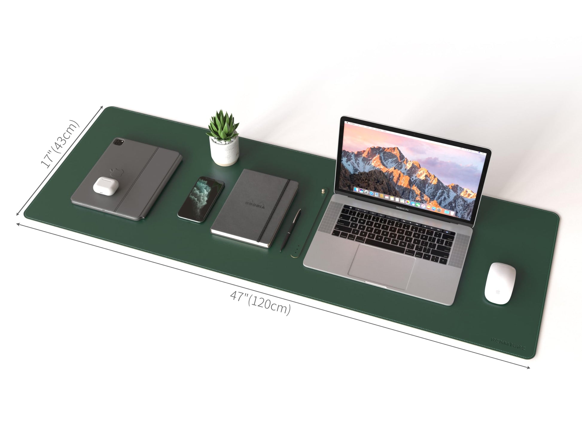 RENMTURE Dual-Sided Mouse Pad, Natural Cork & PU Leather Large Desk Pad for Office and Home Work