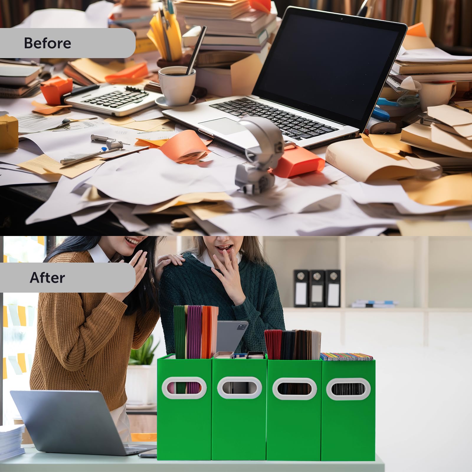 Aosric Hanging File Organizer, Cardboard File Folder Organizer for Letter Size, Desk Documents