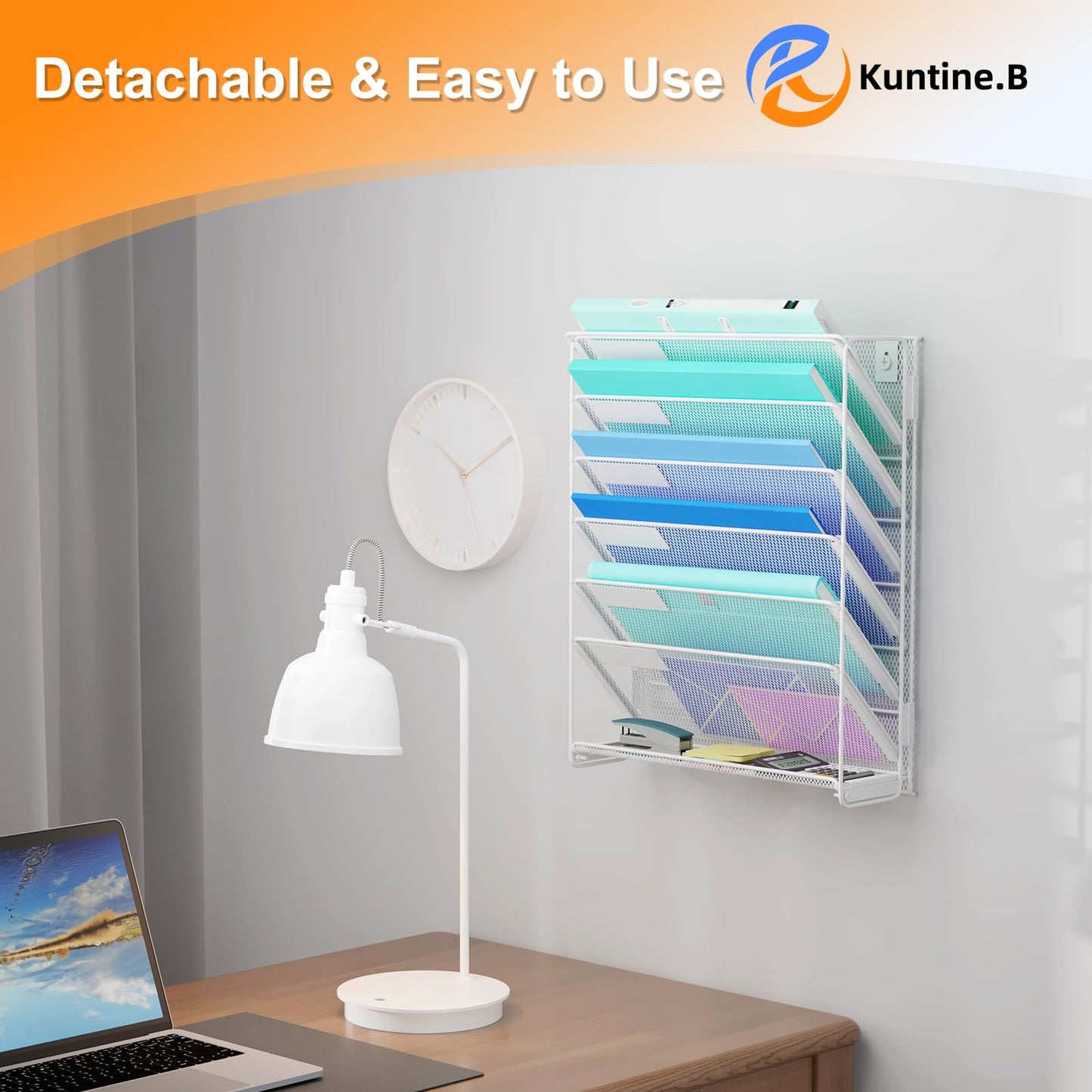 Kuntine.B Wall File Organizer Office Hanging Magazine Holder Wall File Organizer for Office Home