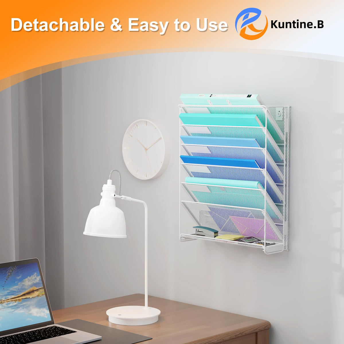 Kuntine.B Wall File Organizer Office Hanging Magazine Holder Wall File Organizer for Office Home