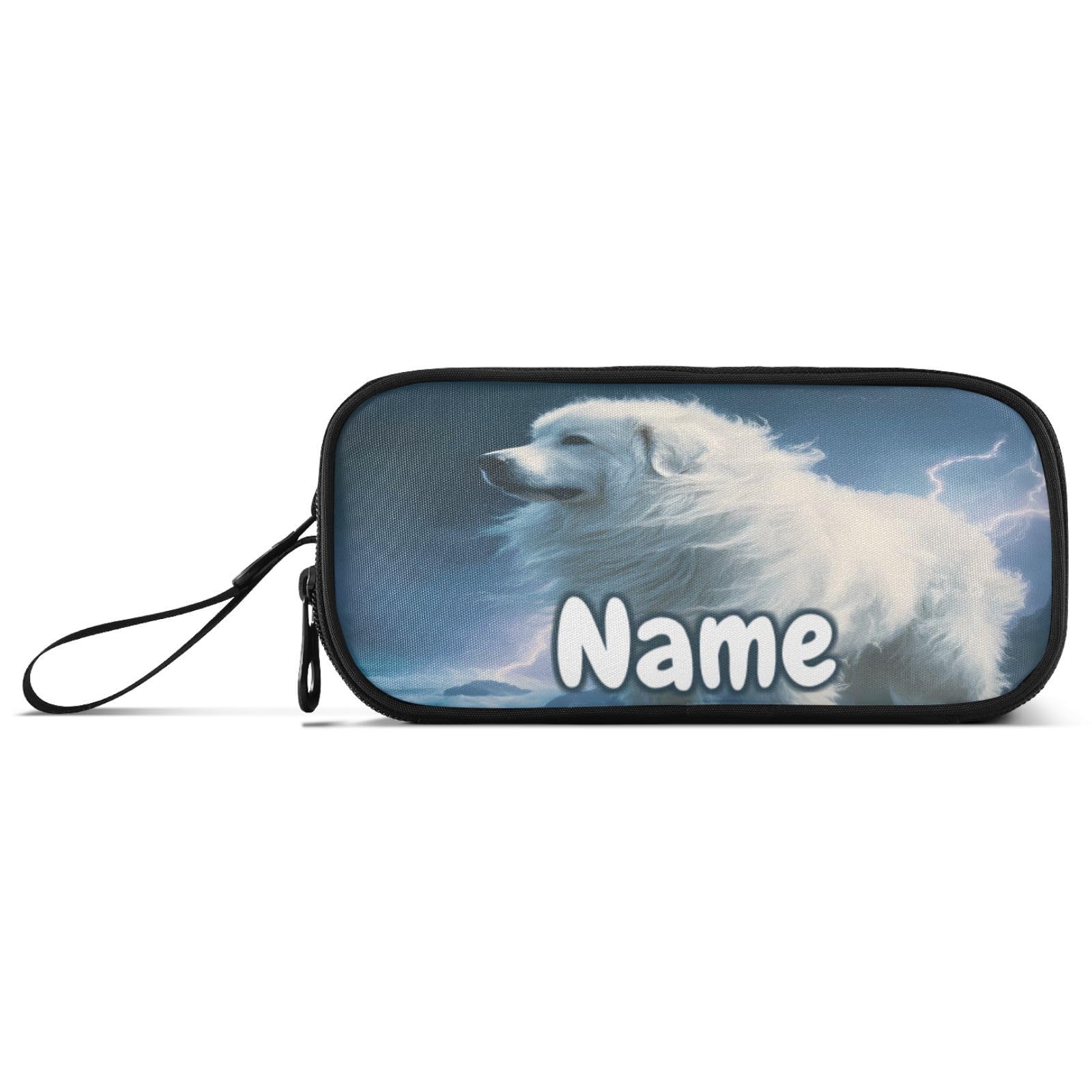 BOENLE Custom Great Pyrenees Dog Pencil Case Box Boys Girls Personalized Name Large Pencil Pouch
