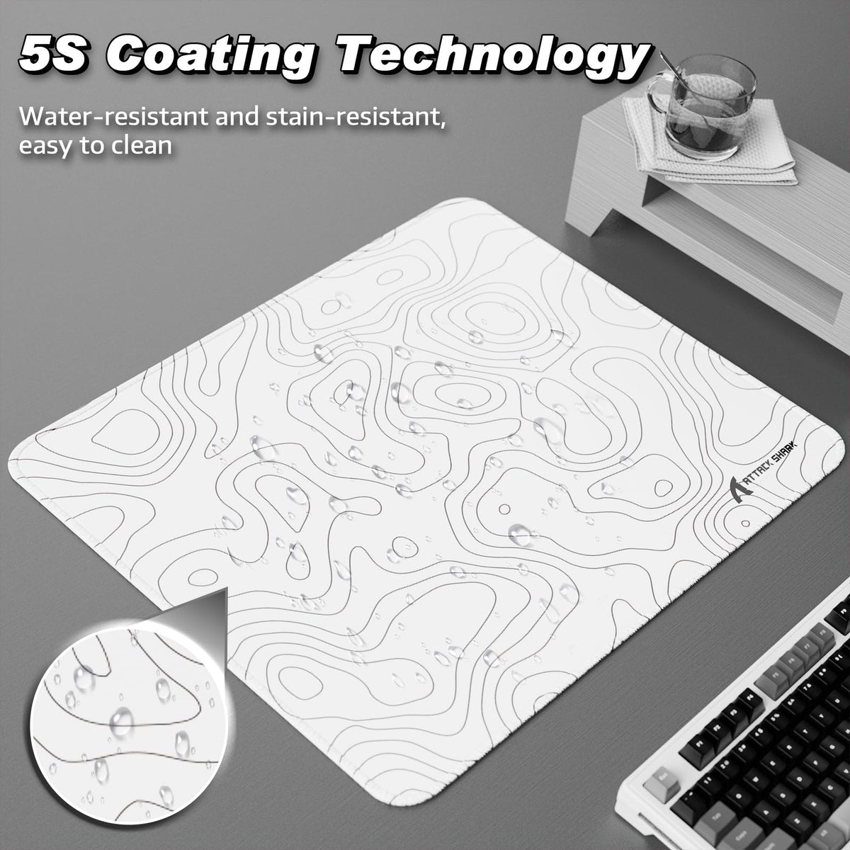 ATTACK SHARK CM02 Gaming Mouse Pad for Esports Speed Large Mouse mats for Desk Waterproof Surface