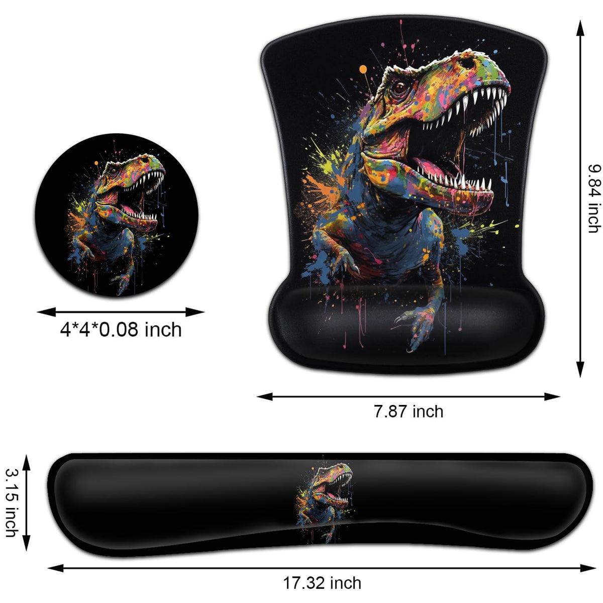 Keyboard Wrist Rest and Mouse Pad Wrist Support Set, Ergonomic Gel Mouse Pad Wrist Rest with