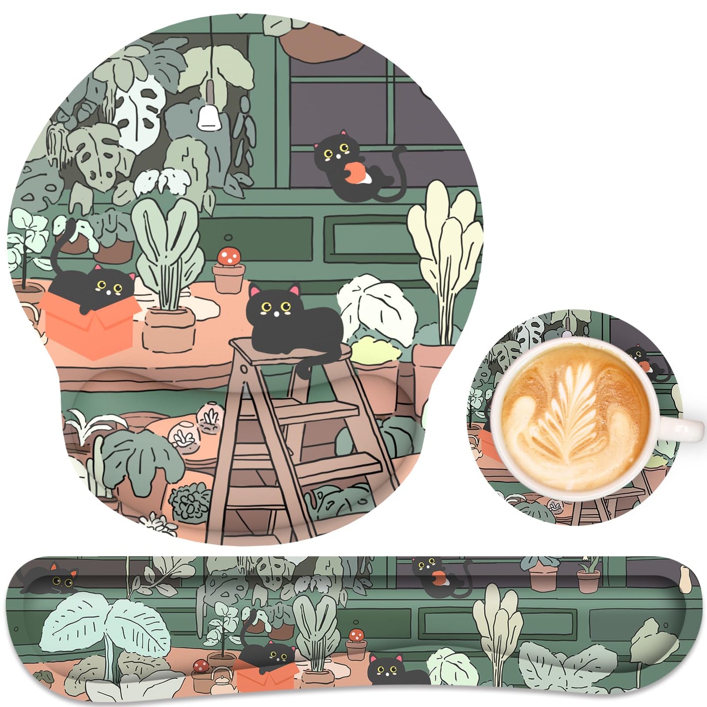 Ergonomic Mouse Pad with Wrist Rest and Keyboard Wrist Rest, Mousepad