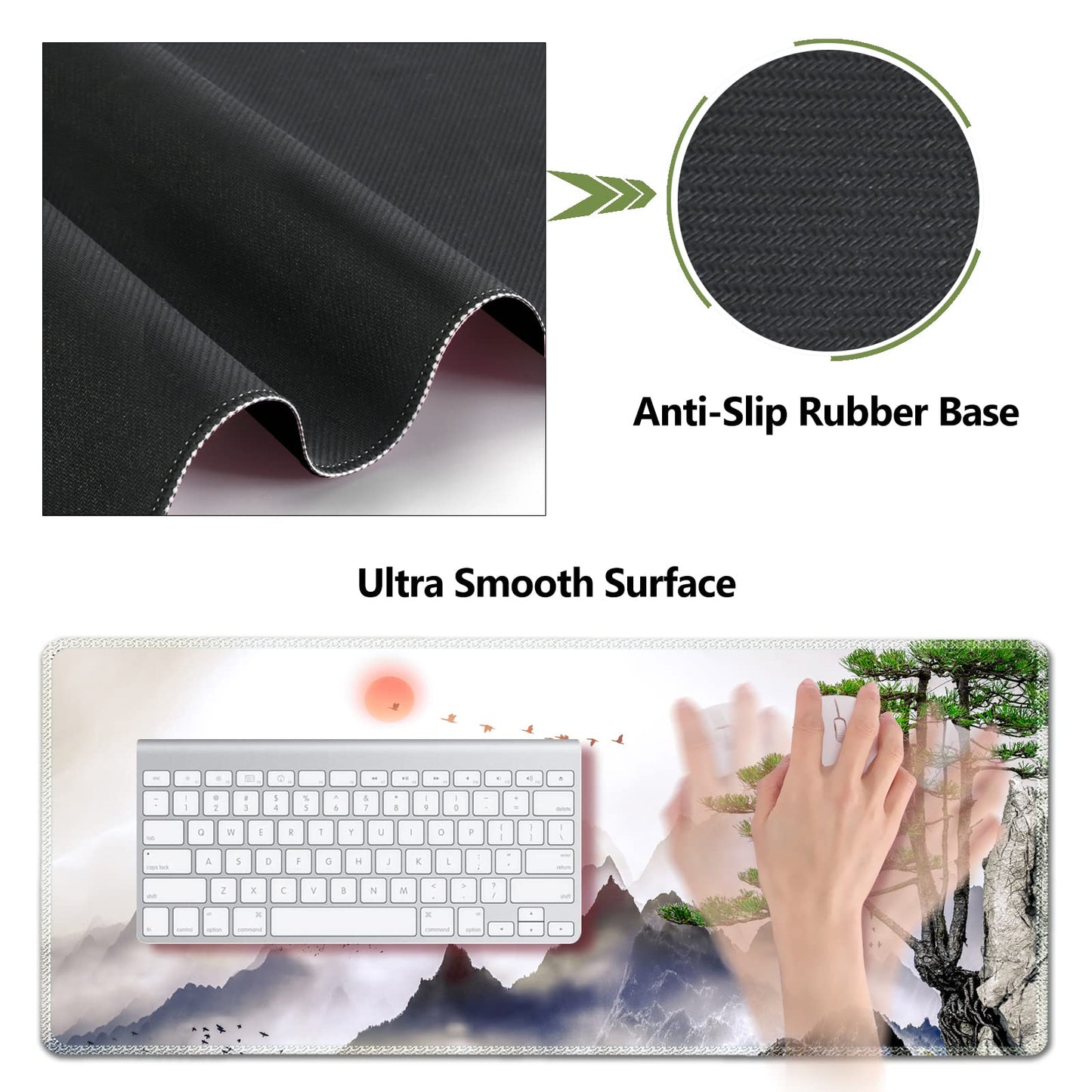 AIMSA Large Gaming Mouse Pad Set, Keyboard Wrist Rest Support + Extended Mouse Pad + Mouse Wrist