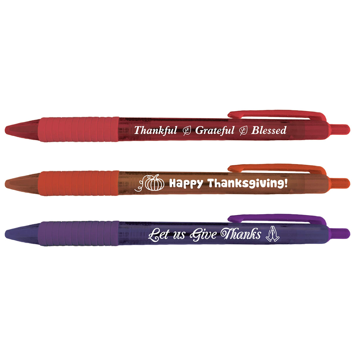 Greeting Pen 12 Translucent Thanksgiving Pen Set, 3 Designs 46012