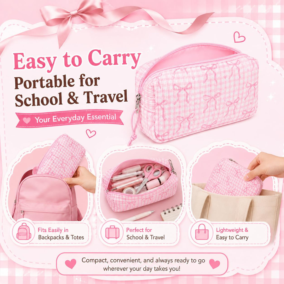 LEDAOU Cute Pencil Case for Kids Girls Boys Pencil Pouch kawaii Pen Pencil Box Bag Holder for