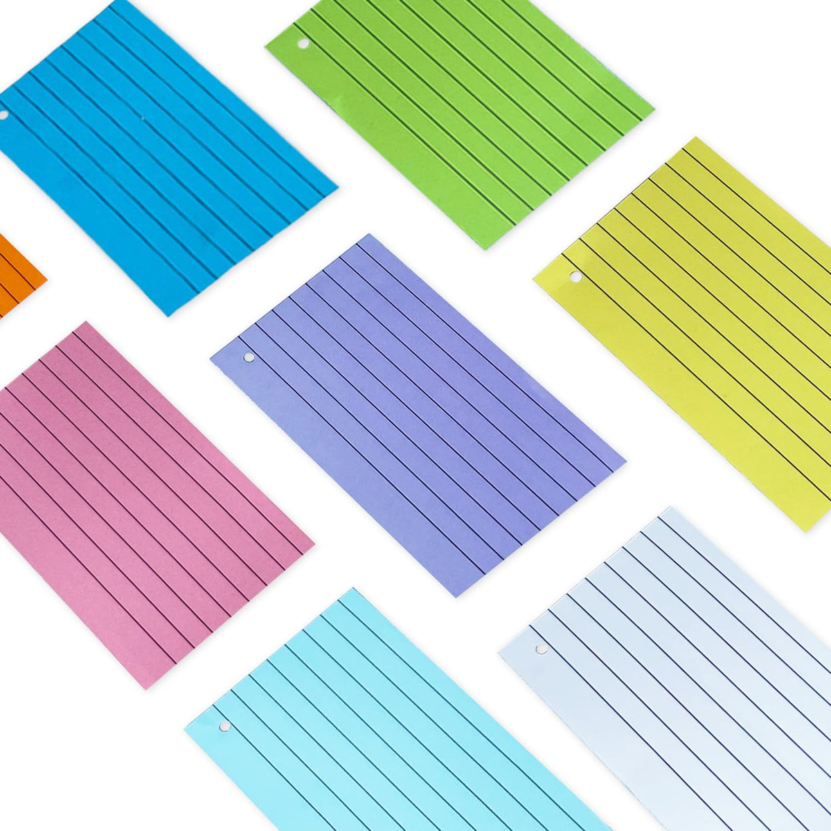 TFLFL Index Paper Cards 3x5 Inch, 1200PCS Flash Cards, Thin Note Cards Paper 8 Colors Ruled Index