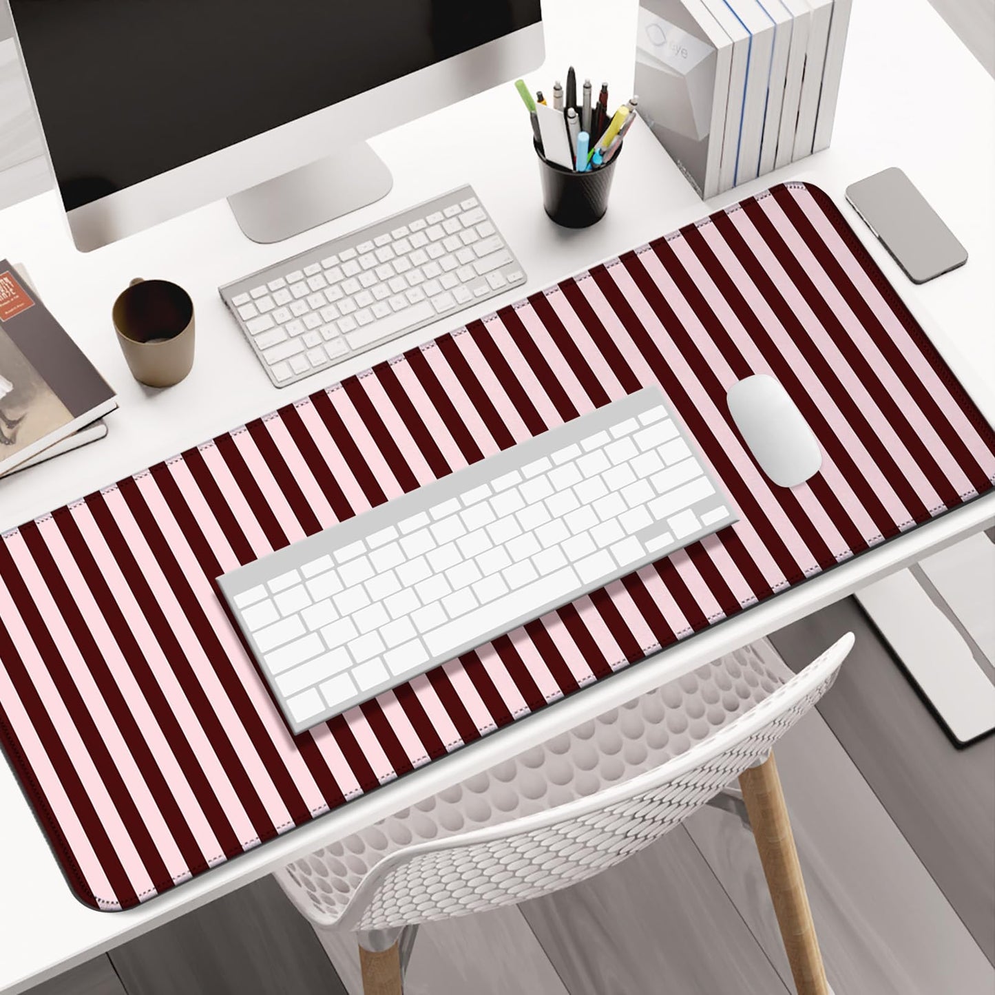 AYKDTFN Stripe Large Mouse Pad, Extended Desk Mat for Gaming, Office & Home