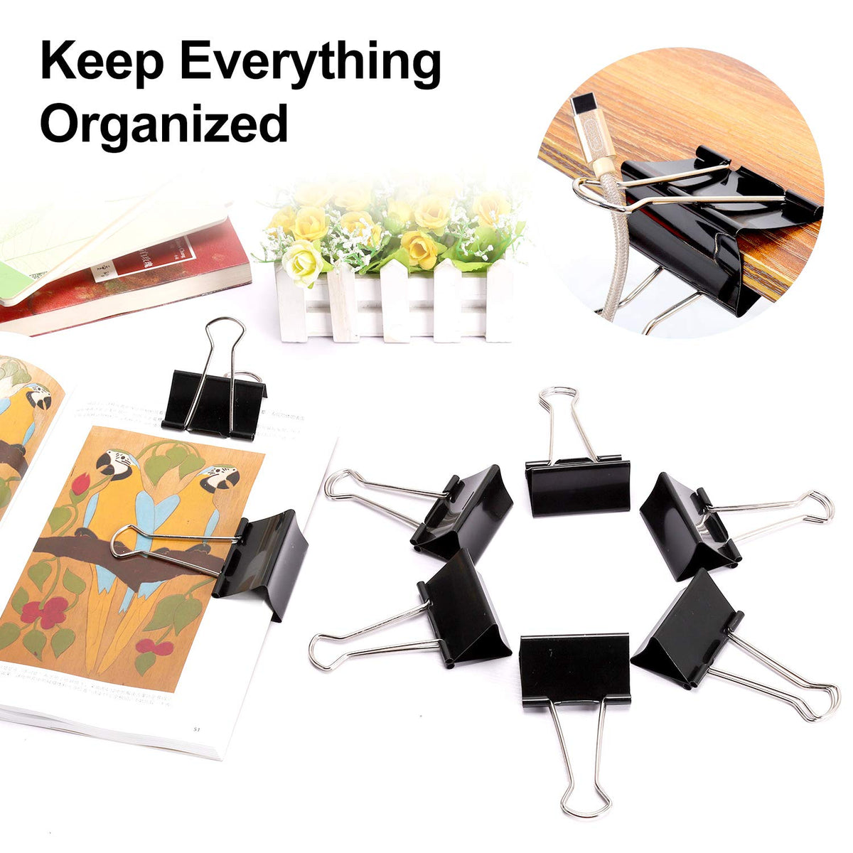 Ufmarine Extra Large Binder Clips 2.4 Inch Length, Jumbo Binder Clips for Office (8 Pcs)