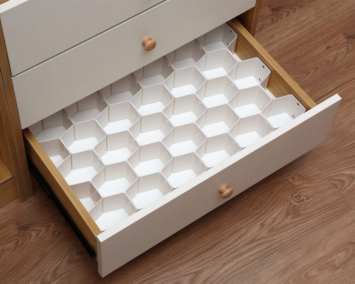 Natzerat Honeycomb drawer organizer and divider, underwear, socks, tie sorter, office supplies and