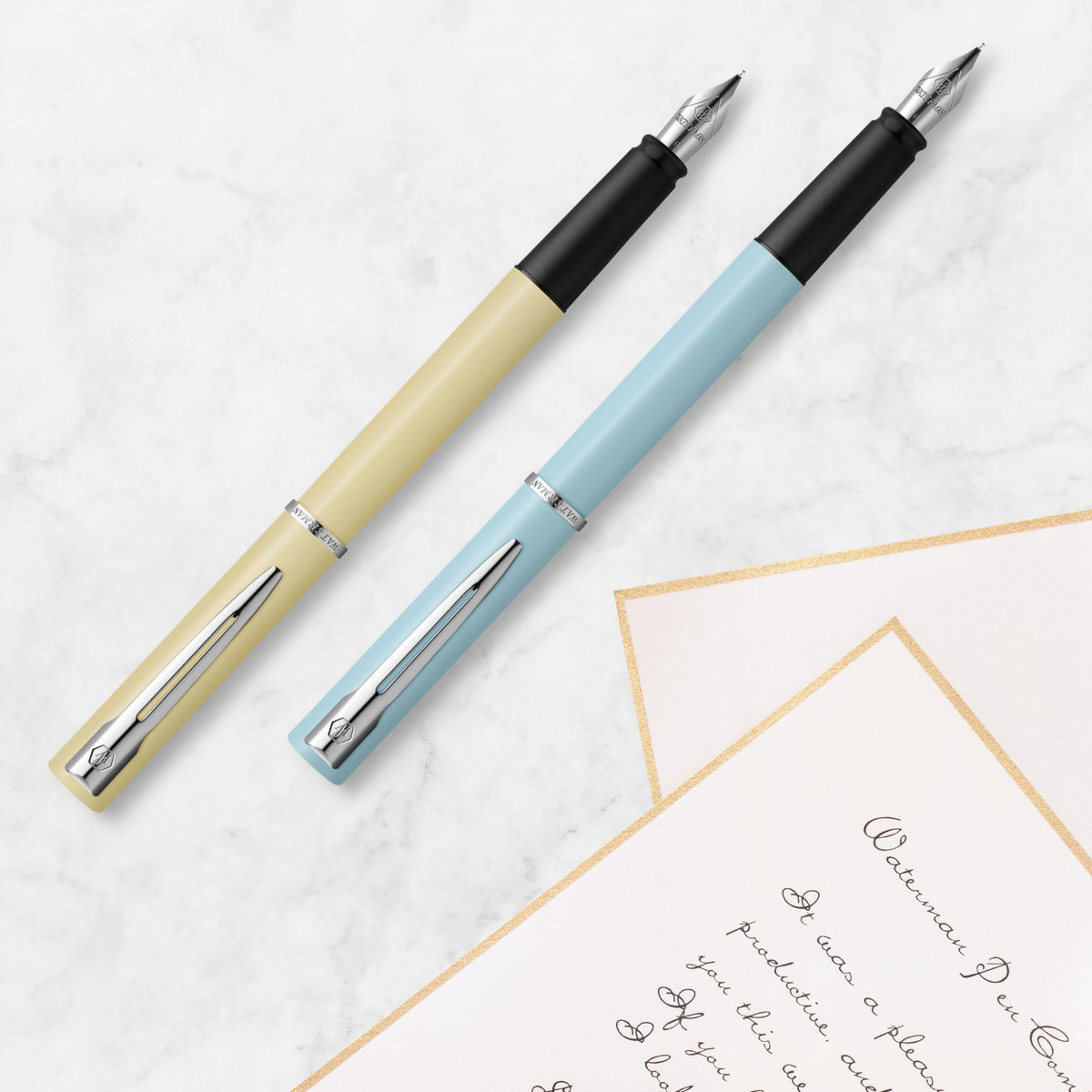 Waterman Allure Fountain Pen | Black Lacquer | Fine Nib | Blue Ink
