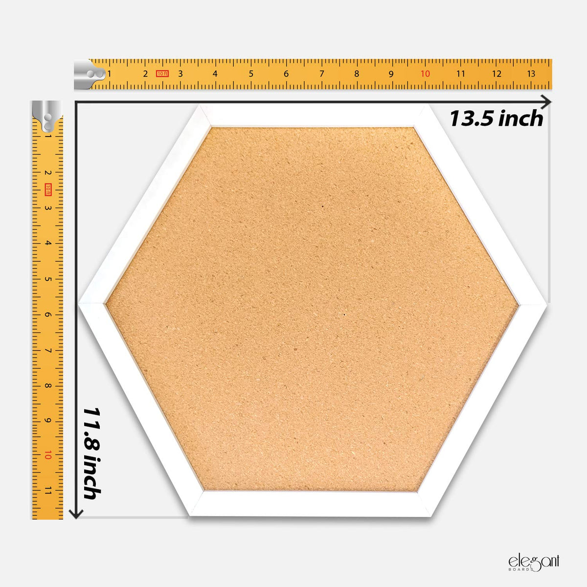 Cork Board Hexagon Diamond Shape White Framed Bulletin Board Modern Decorative Corkboard for Walls